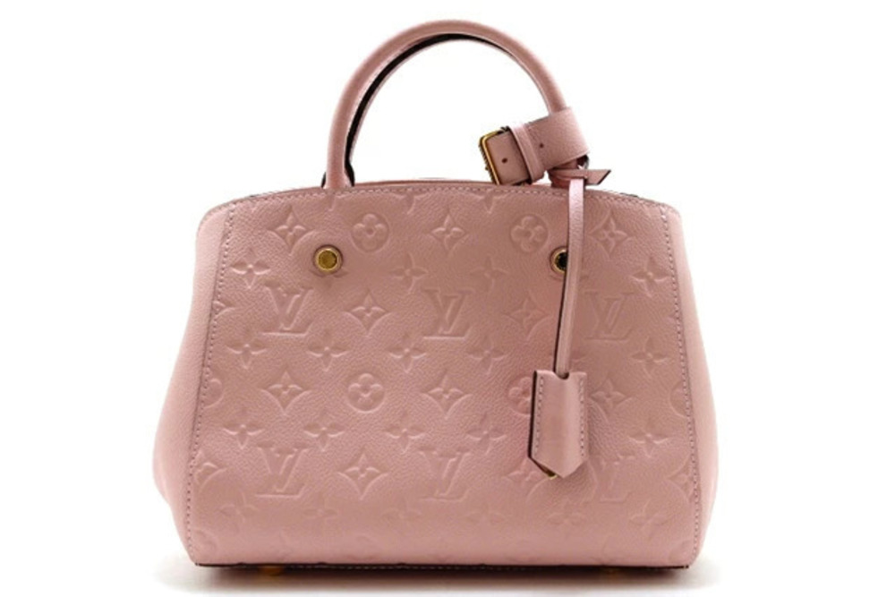 LOUIS VUITTON Handbag Montaigne Monogram Empreinte Rose Pink Ballerine